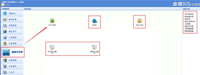 金蝶kis报表与分析模块