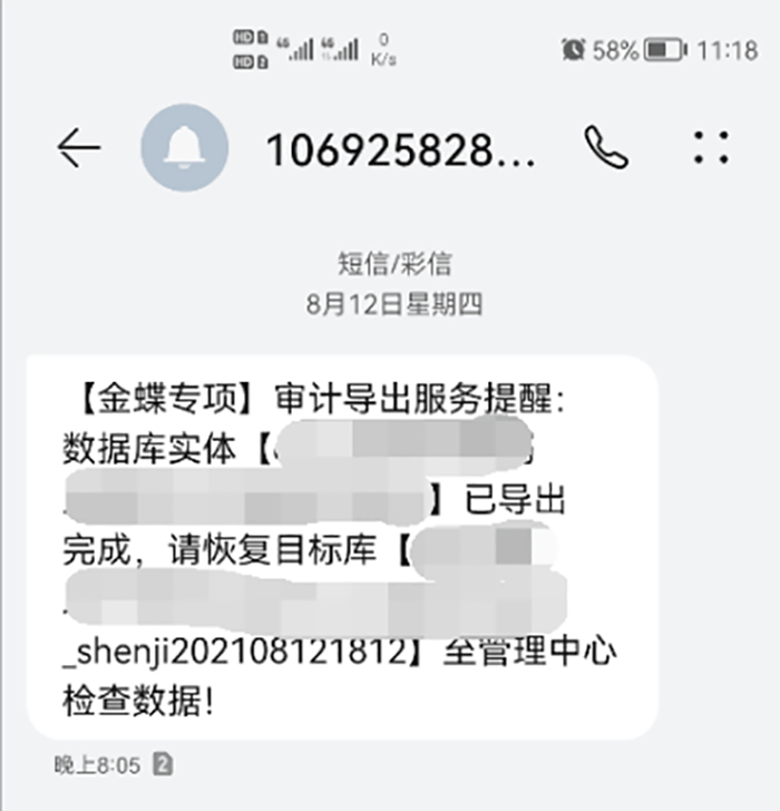 审计导出服务提示页面 审计导出服务提示页面